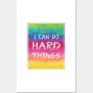 Growth mindset | I can do hard things | Watercolor rainbow Posters and Art